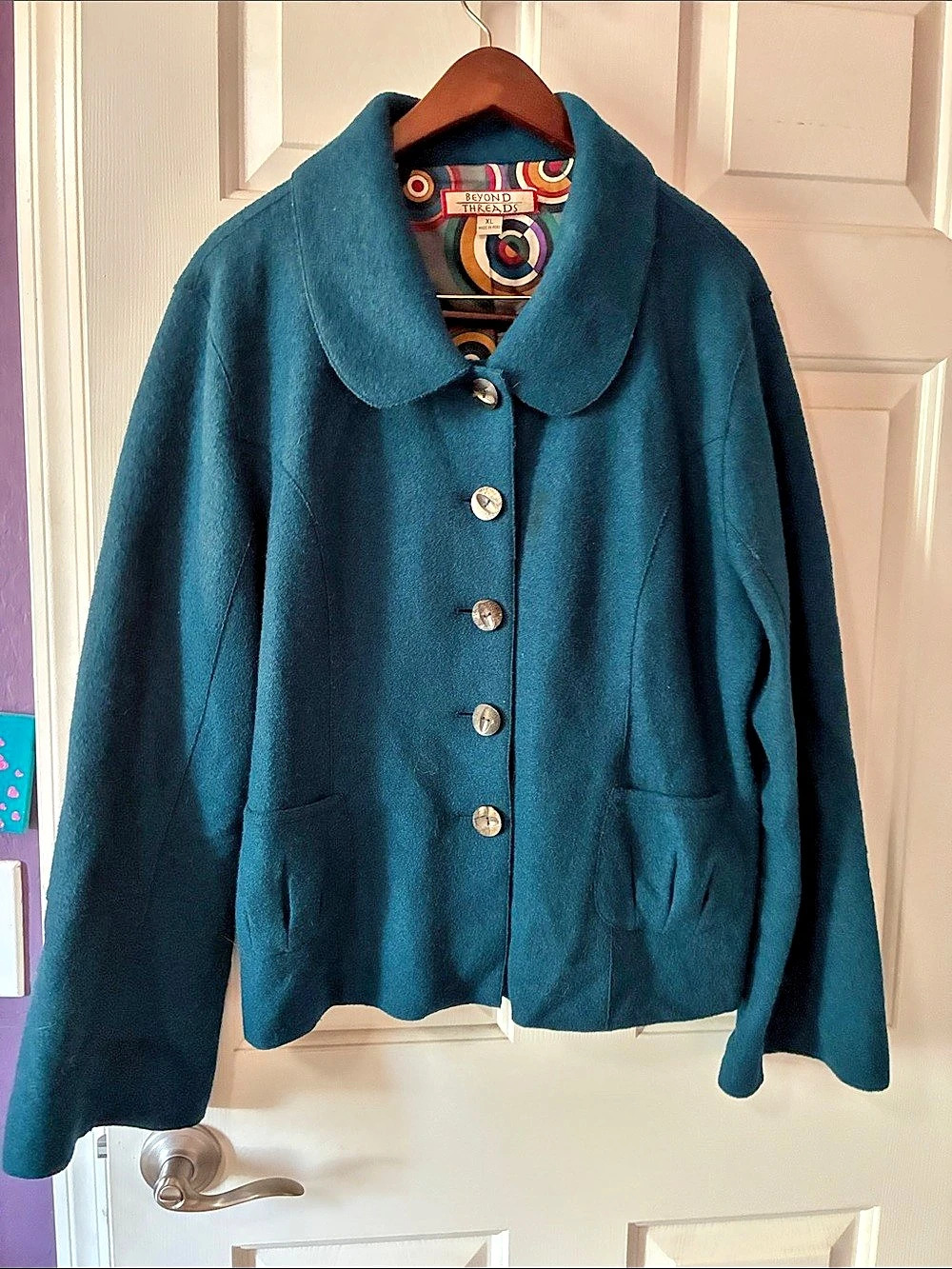 VTG BEYOND THREADS ALPACA-WOOL PEA COAT